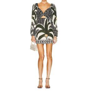 Johanna Ortiz Artadecer Tropical long Sleeve Linen Dress